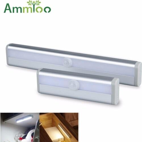 Portable Wireless Motion Sensor Led Night Light Lampara LED Bar Lamp For Kitchen Closet Cabinet Wardrobe PIR Sensor NighLights