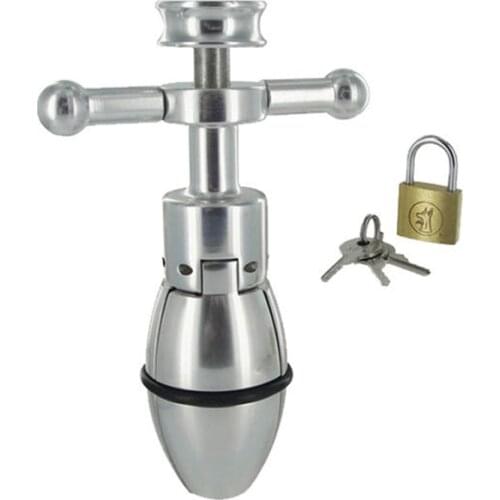 Adjustable Anal Plug Stainless Steel Butt Plug Lock Anal Dilator Sex Toys Metal Male Chastity Device Anus Expansion