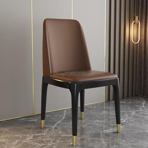 Nordic Solid Wood Dining Chair Home Light Luxury Modern Chair Backrest Stool Simple Hotel Restaurant Net Red Chair