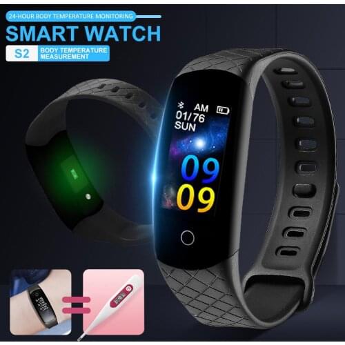S2 Smart Sport Bracelet Body Temperature Detection Waterproof Sport Watch Multifunctional Pedometer Health Monitor Fashion Watch