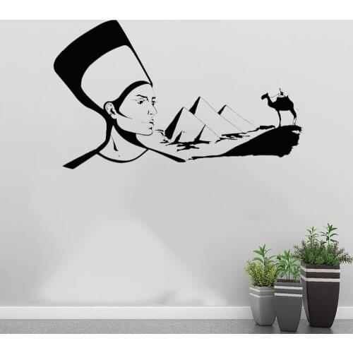 Modern Egyptian Queen Decal Egypt Bedouin Desert Camel Cleopatra Wall Decal For Living Room Decoration Vinyl Stickers ph622