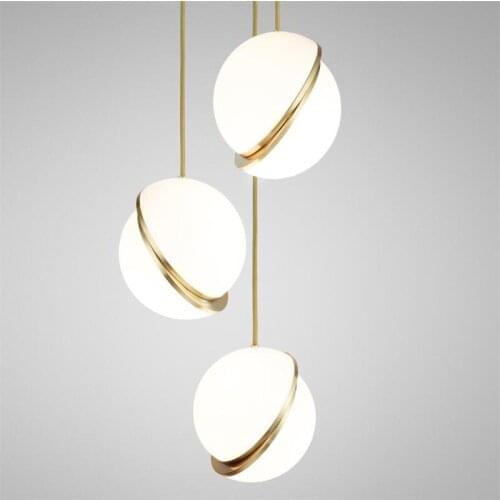 Modern LED Pendant Lights white Globe pendant lamps round Hanglamp for living room Luminaria Kitchen Light Fixtures Nordic Lamp