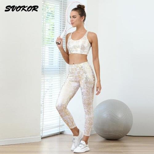 SVOKOR Snake Sportswear Women Seamless Yoga Set Workout Gym Sets Sexy Sports Bra Running Fintess Leggings Sport Set