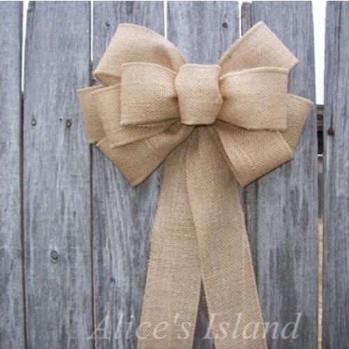 Burlap Pew Bow Burlap Aisle Decoration, Rustic Wedding Pew Bow Chair Bow Rustic Decor Cottage Chic