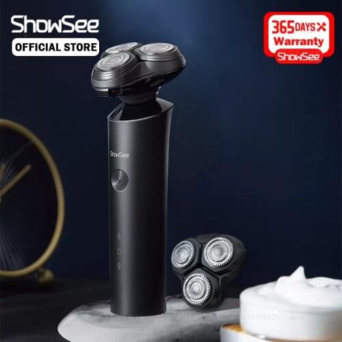 Showsee Electric Shaver Dry Wet Shaver Razor Beard Trimmer IPX7 Waterproof Type-C Charging Washable Shaving Machine For Men