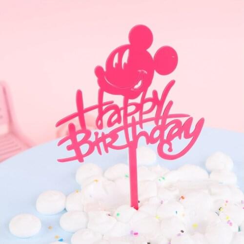 1pcs Party mickey mouse Cake Decoration Supplies cake topper Happy party decor cake dessert girl favor Baby Shower Party decor