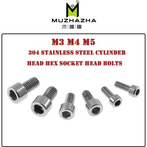 10pc 304 stainless steel cylinder head hex socket head bolts m4 m5 screw fastening screw cup for creality CR10 ender-3 printer