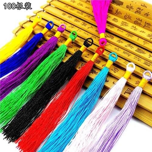100pcs Nylon Small Ring Whisker DIY Handicraft Material Hanging Ear Ancient Wind Bookmark Tassels