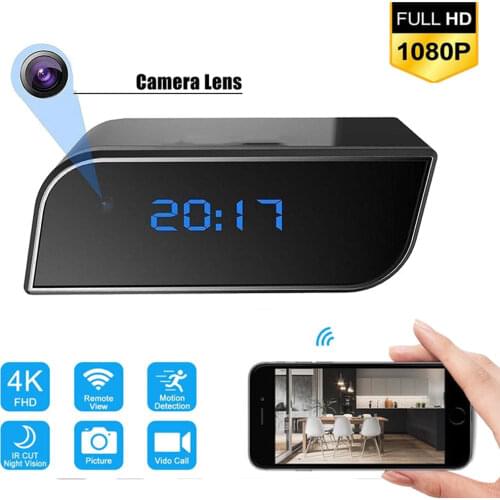 WiFi Mini Camera Alarm Clock HD 1080P Video Recorder Night Vision Motion Sensor Home Security DVR IP Nanny Cam Colorful Lights