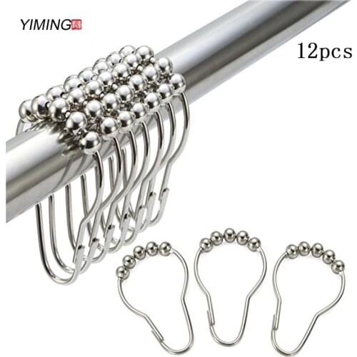 12 metal shower curtain hooks household simple multifunctional curtain hook accessory hook