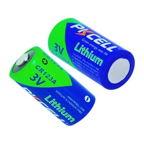 200Pcs PKCELL 3V CR123A 16340 Lithium Batteries CR17345 1500mAh 3Volt Primary Battery For Camera Flashlights Torch