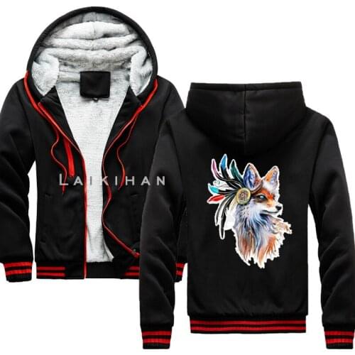 Beautiful Fox 2021 Sweatshirt Warm Fleece Thicken Jacket Zipper Coat Hoodies & Sweatshirts Up-to-date Jacket