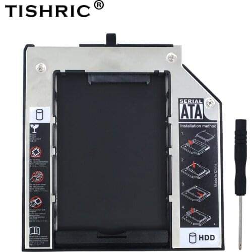 TISHRIC Aluminum 2nd HDD Caddy 9.5mm SATA 3.0 2.5"SSD Case Enclosure For Lenovo ThinkPad T420s T430s T500 W500 T400 T410 T410s