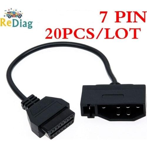 Free Shipping 20Pcs/Lot For Ford 7Pin to OBD2 16Pin Cable Converter For Ford 7 Pin to DLC Lead OBDII 16 Pin Female Connector