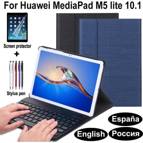 Keyboard Case for Huawei Mediapad M5 Lite 10.1 inch BAH2-W09 L09 W19 Bluetooth Keyboard Leather flip case Cover