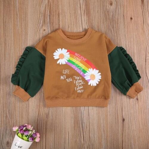 Toddler Infant Autumn Sweatshirts For Girls 1-5Y ChildrenS Tops Children T Shirt Blouses Long Ruffles Sleeves Winter Sweater