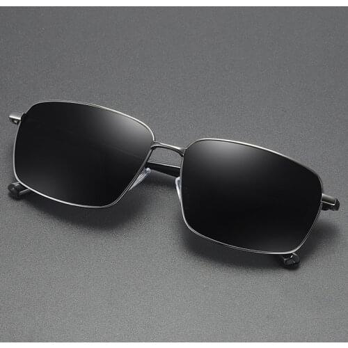 Men Women Polarized Driving Sunglasses Rectangle Metal Frame Soft TR90 Leg Extra Light 18g Only Outdoor Travel Sun Glasses UV400
