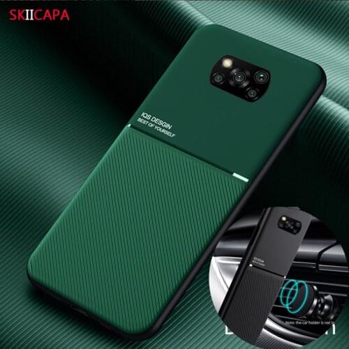 For xiaomi MI POCO X3 NFC Case Soft Silicone Matte Brushed Built-in Magnetic Phone Case for Redmi 9A 9C Note 9S Note 9 Pro max