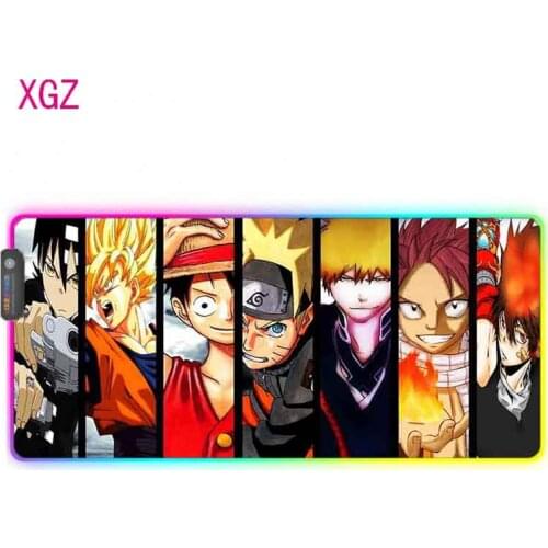 XGZ Mouse Gamer Anime Big Mouse Pad LED Color Light RGB Large Game MousePad Office Youth Backlit USB Carpet Table Mat 40X90