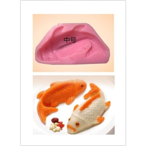 Carp silicone mold rice cake hot pot butter ice powder mold goldfish cake mold M