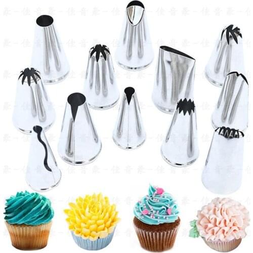 Kitchen Bakeware DIY Baking Pastry Tools Stainless steel Rose Flower Carnation Decorating Tip Mouth Nozzzle sets 12pc/lot