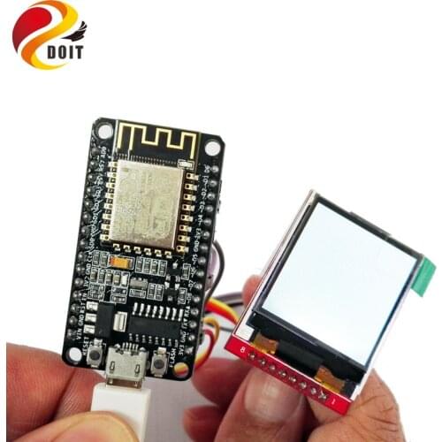 DOIT ESP8266 Development Kit including Nodemcu + 1.44 inch TFT Display Screen Spi Colorful LED Image iot Temperature DIY RC Toy