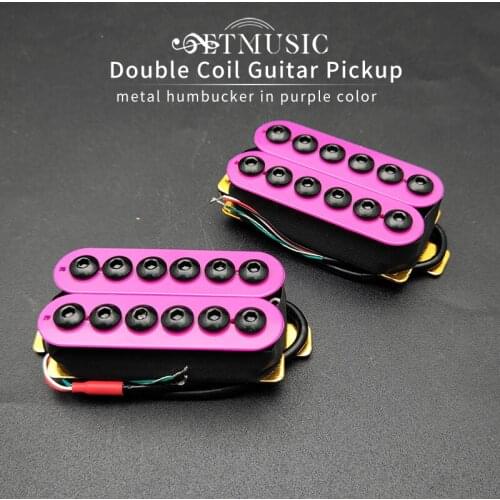 A Set Adjustable Metal Double Coil Electric Guitar Pickups Humbucker Punk Purple