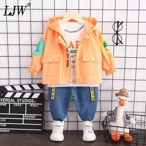 Autumn Children Clothing sets Boys Clothes Suit Baby Denim jacket hooded sweater pants 3Pcs/sets winter Toddler Kids Tracksuits