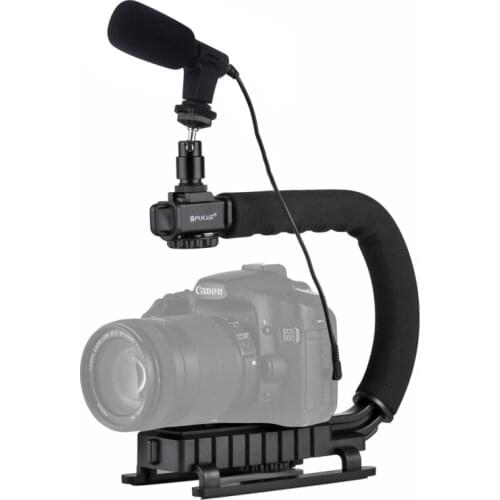 PULUZ c shaped bracket holder Professional U Shape DLSR Camera Handheld Stabilizer Steadicam+ Video Microphone Cold Shoe Tripod