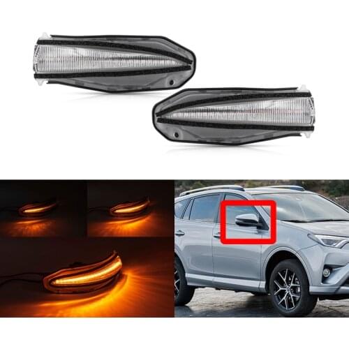 Fits For Toyota RAV4 MK4 XA40 2013 2014 2015 2016 2017 2018 Led Side Mirror Dynamic Turn Signal Sequential Indicator Light
