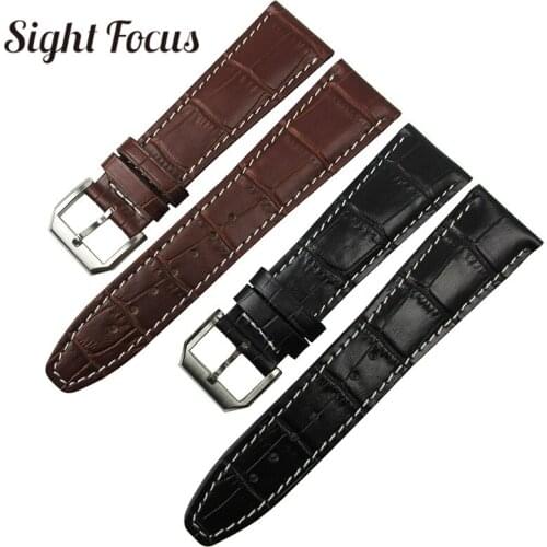 20mm 22mm Watchband Genuine Leather Watch Bands Strap Black Brown Belt For IWC Watches Accessories Bracelets Men Horloge Bandjes
