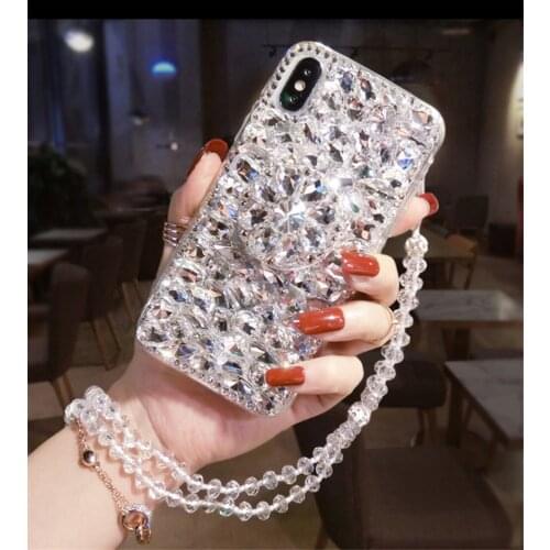 Phone case Luxury Bling Crystal Diamonds 3D Stones stand soft Back Cover for Huawei P20 P30 P40 Lite Plus Mate 20 30 Pro