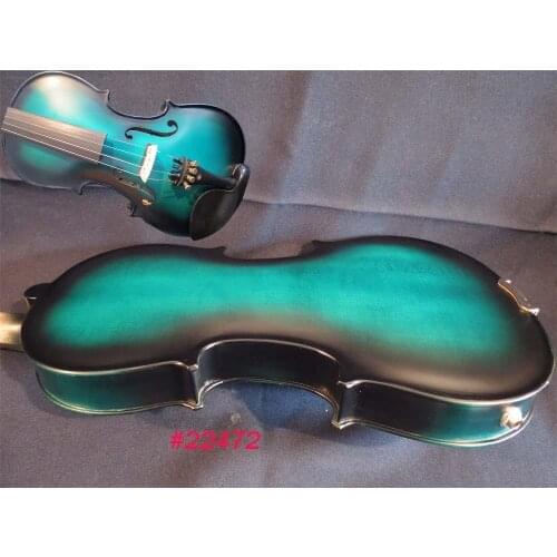 Blue-black color full size electric violin +Acoustic violin good sound #22472