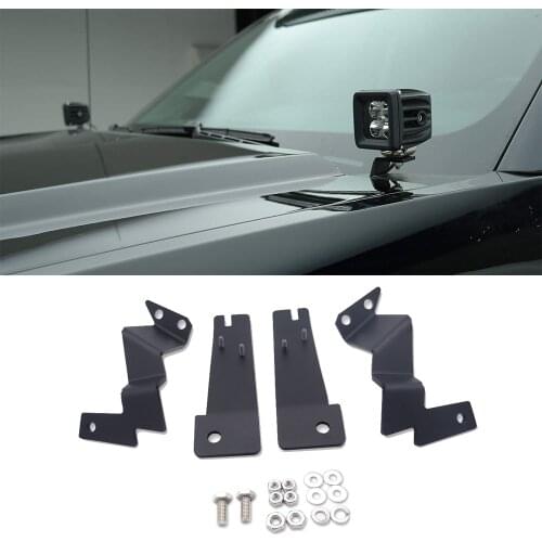 Upper Hood Hinges A-Pillar Side LED Work Light Mount brackets For 2011-2016 Ford F250/F350 Super Duty