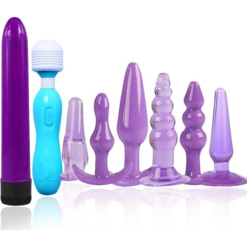 8pcs/set Adult Products Sex Vibrator G Spot Vagina Massager Silicone Anal Beads Plug Anal Stimulator Women Men Adult Sex Toys