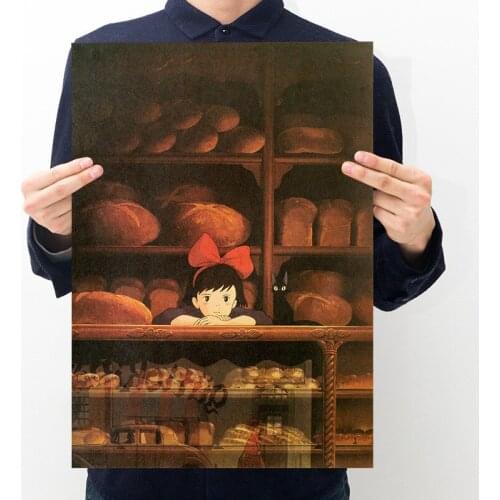 Vintage Poster Newly Movie - Hayao Miyazaki - Retro Poster kraft paper Printed Wall Posters For Home Bar Room Decor