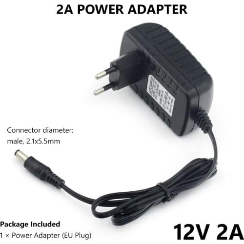110V 220V 230V 240V To DC 12V 2A Power Supply Adapter For CCTV LED String Light EU US UK Plug 1M 3528 LED String Waterproof RGB