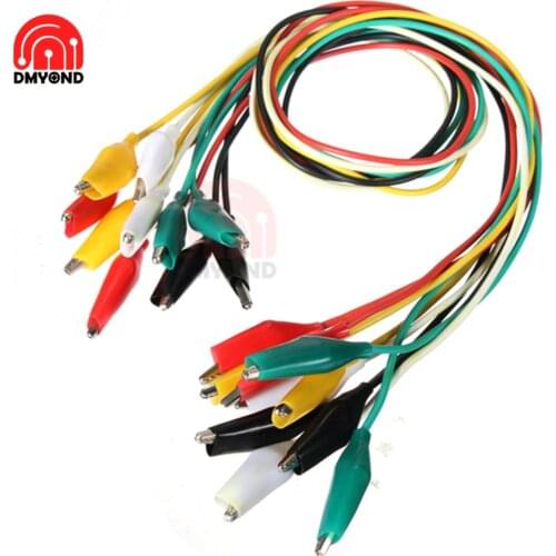 10pcs 5 Color Alligator Clips Double-ended Clips Crocodile Cable Alligator Jumper Wire Test Leads Alligator Clips