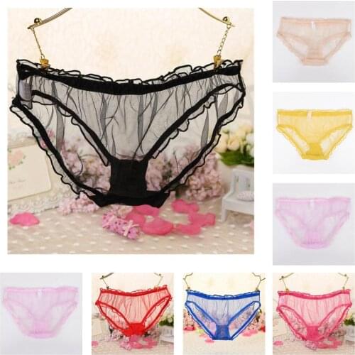 Free 1 Coupon Women Sexy Lace Panties Visible Thong Underwear Transparent Sexy Lingerie Womens Briefs One Size