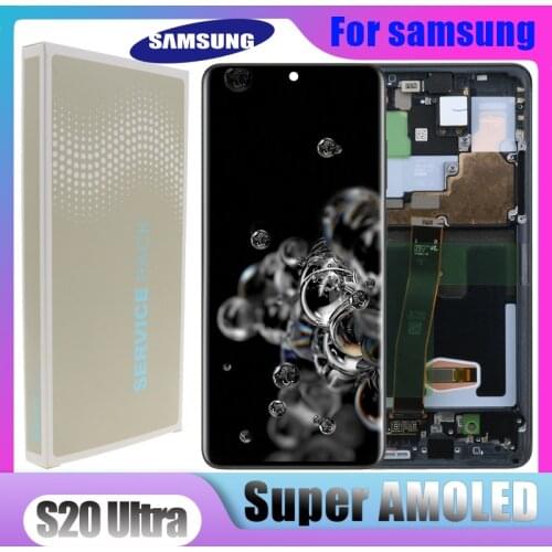 6.9" New Original AMOLED For Samsung Galaxy S20 Ultra Lcd Display Touch Screen Digitizer For Samsung S20Ultra G988F G988B/DS LCD