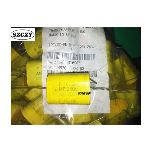 10UF 106 250V 10.0K 250V 35*25*16 Wear heart axial capacitance Audio non-inductive film capacitor