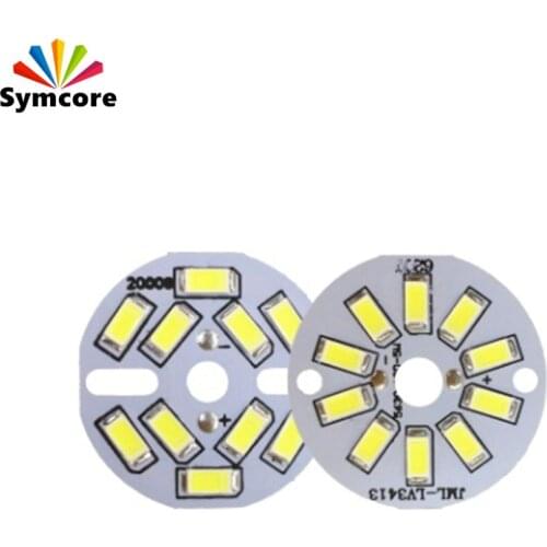 10Pcs LED PCB Light Board Installed SMD5730 LED Chips Aluminum Lamp Plate 5W 32mm 40mm 44mm For Crystal Light Bulb DIY