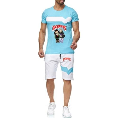 2021 New Backwoods Summer Fashion Leisure Comfortable Brand Track Field Wear Sportswear Mens Short Sleeve T-Shirt 2 Sets