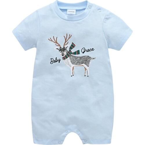 2021 Newborn Summer Baby Boy Rompers Short Sleeve Soft Cotton Cartoon Girl Clothes 0-3 Months ropa de bebe Clothing