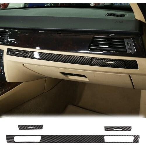 3*Carbon Fiber ABS Copilot Cup Holder Cover For BMW 3 Series E90 E92 E93 2005-12