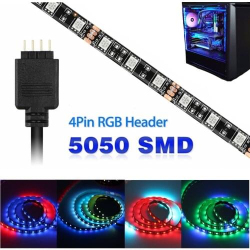 4 PIN ARGB Header SMD 5050 RGB LED Strip for Modding PC Computer Case DC 12V 4 Pin Light Compatible with Asus Aura Asrock