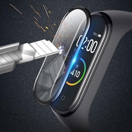 5pcs Protective Film for Xiaomi mi band 5 film strap Mi band5 Screen Protector Smart Watch Miband Full Soft Protective Glass
