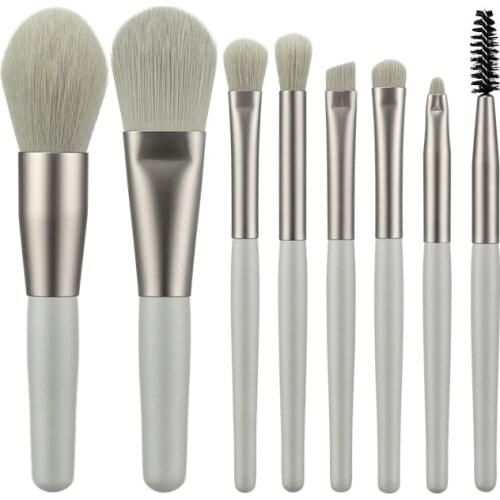 Anmor 8Pcs Traveling Makeup Brushes Set Synthetic Hair Eyeshadow Blending Brush Shading Eyebrow Eye Lash Lip Make Up Tool