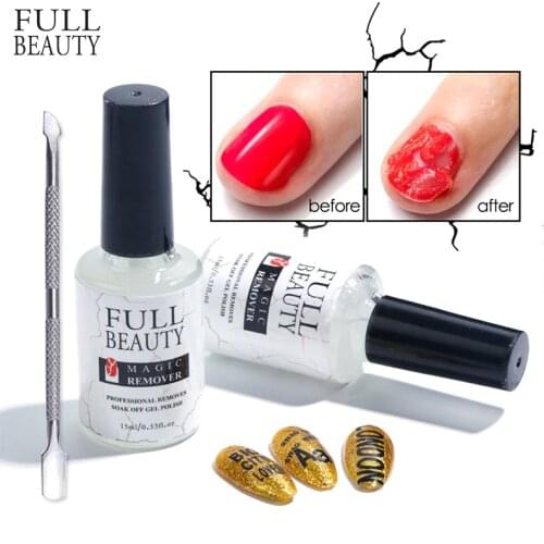 Full Beauty Gel Nail Polish Magic Remover Peel Off Removing Gel Varnish Fast Cleanser Manicure Pusher Nail Degreaser CH1038-1