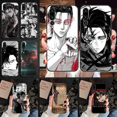 Eren Yeager Anime Attack on Titan Phone case For Huawei P Mate P10 P20 P30 P40 10 20 Smart Z Pro Lite 2019 black painting back